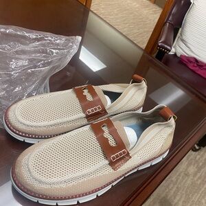 Men's Beige and Brown Loafers
